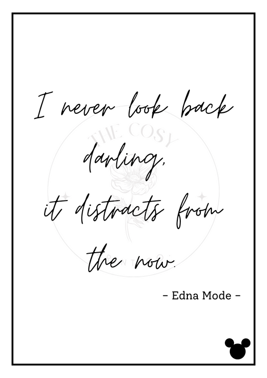 Minimalist Incredibles-inspired Disney print with bold Edna Mode quote